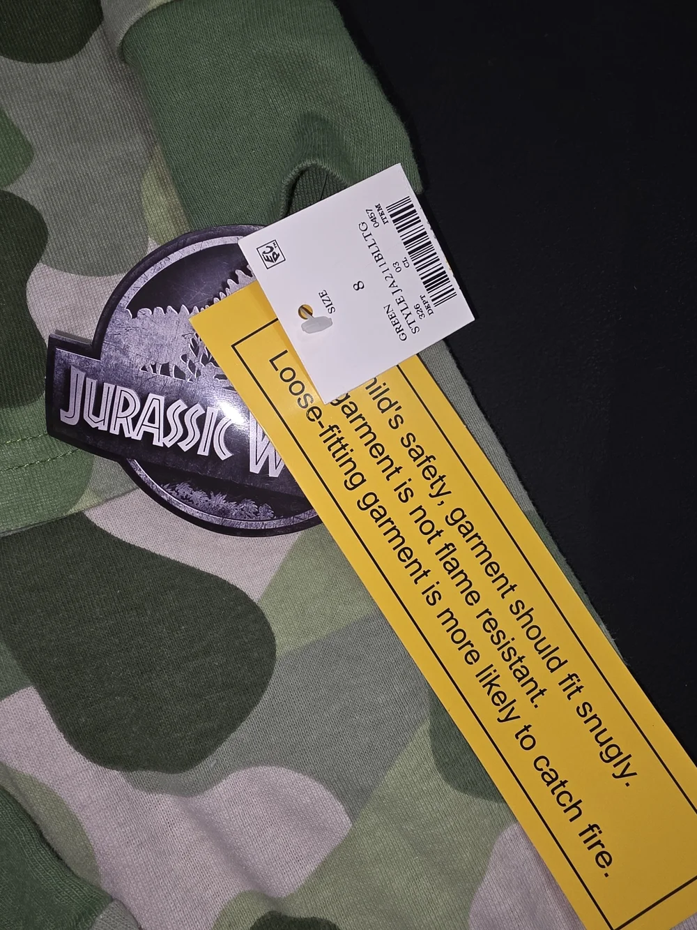 Jurassic World Green Camo Kids Pajama Set
